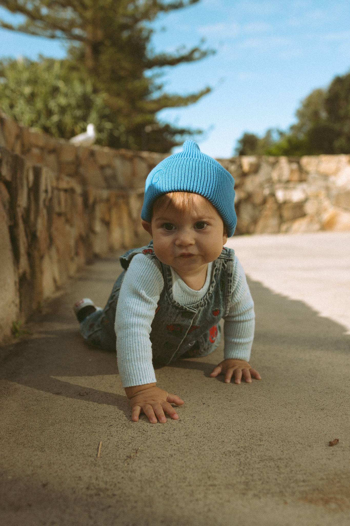 Organic Ribbed Super Pixie Beanie | Sea