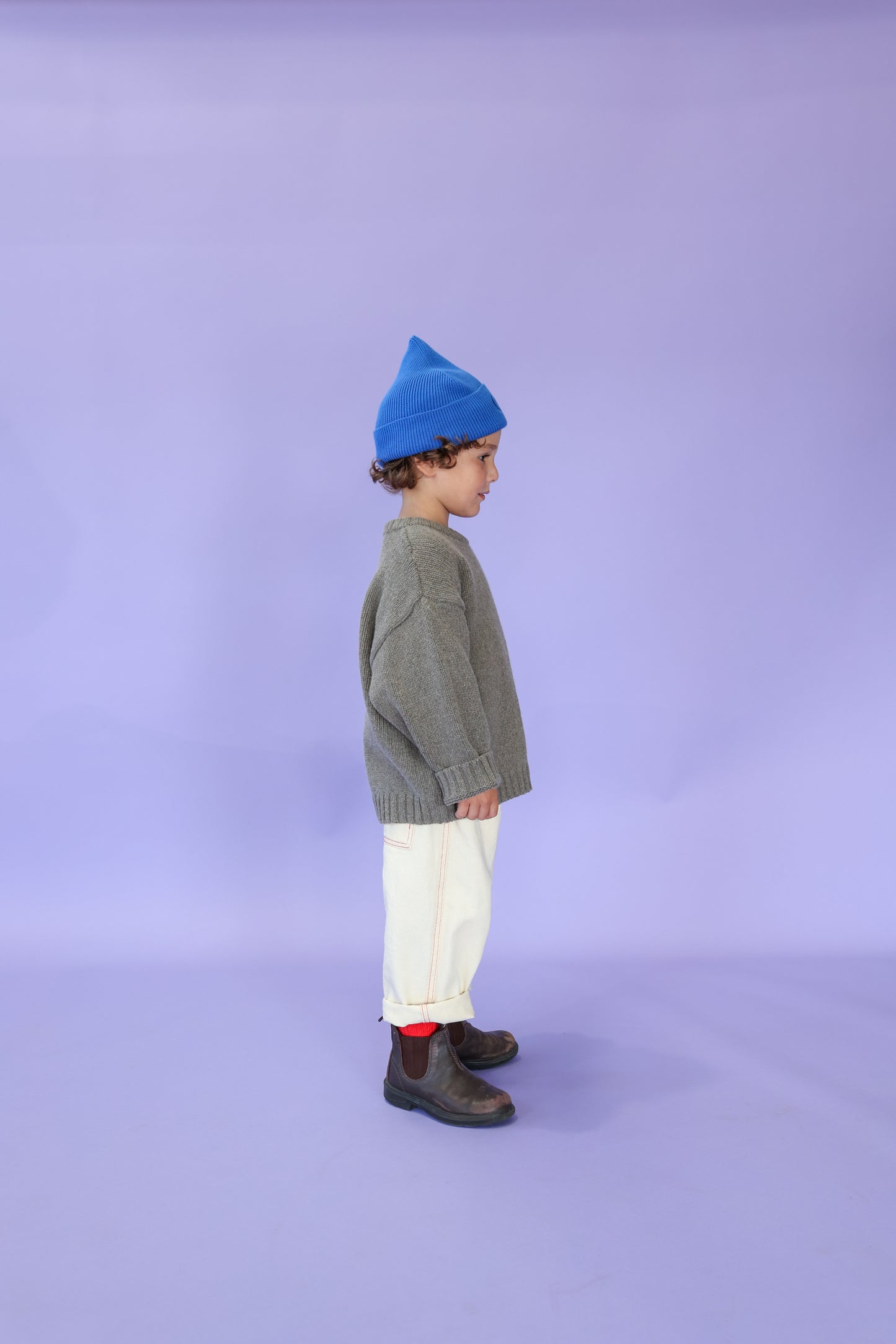 Organic Ribbed Super Pixie Beanie | Sea