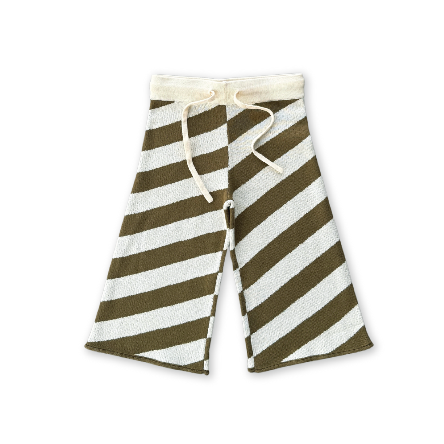 Diagonal Stripe Knit Flares | Coffee