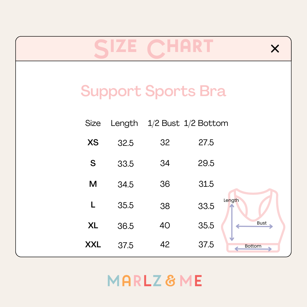 Pastel Check Support Sports Bra