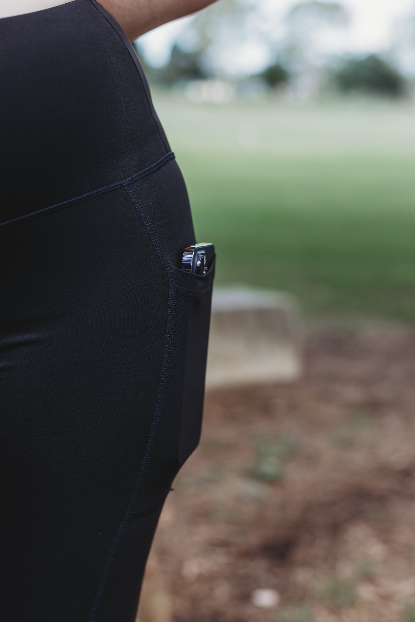 Close up of pocket on the tights