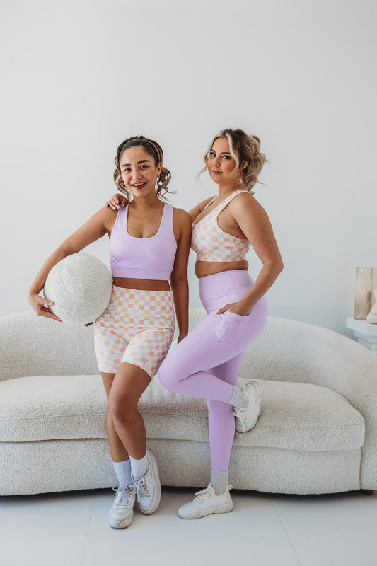 Pastel Check Bike Shorts