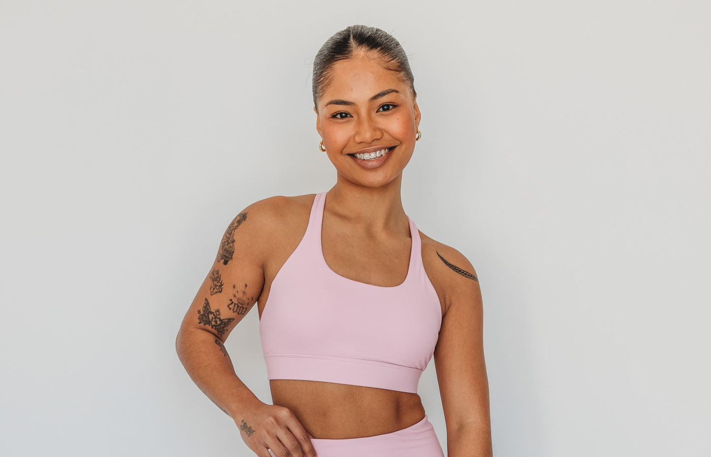Pink Cross Sports Bra