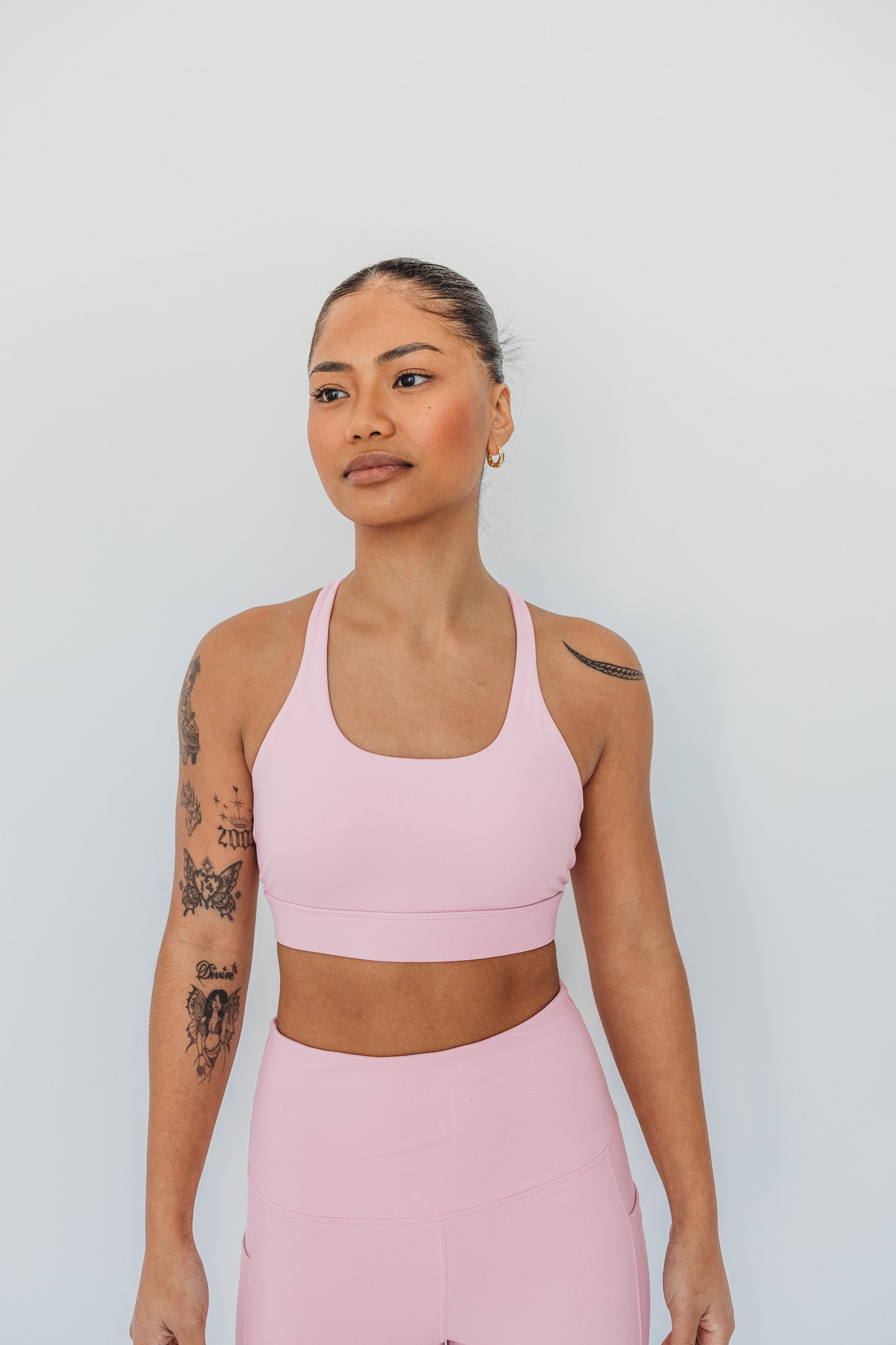 Pink Cross Sports Bra