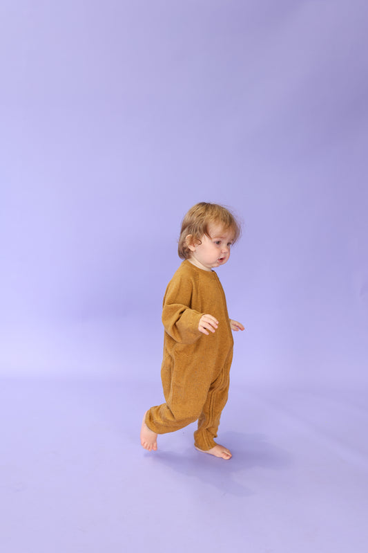 Organic Essential Zip Starsuit | Golden