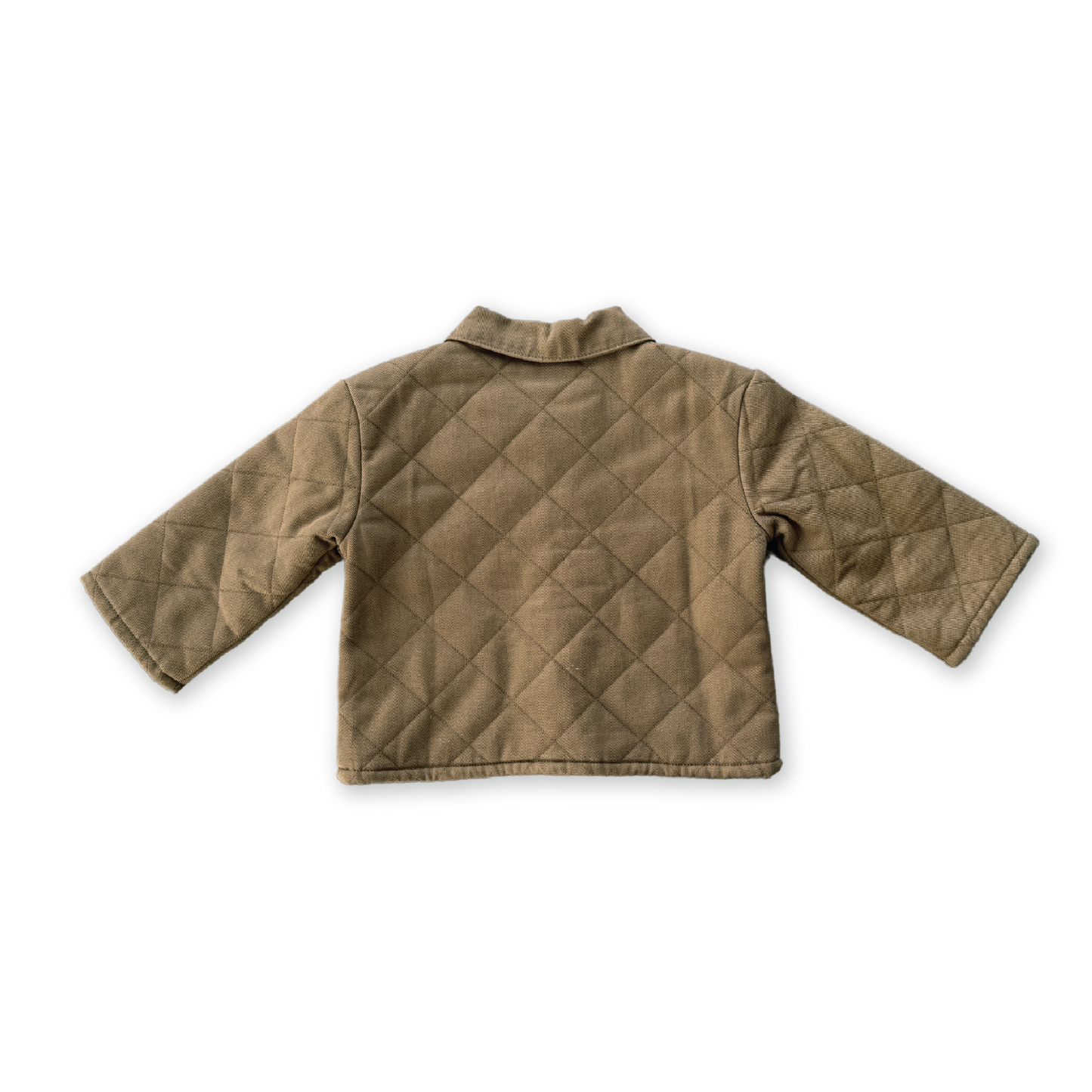 Organic Quilted Denim Jacket | Coffee