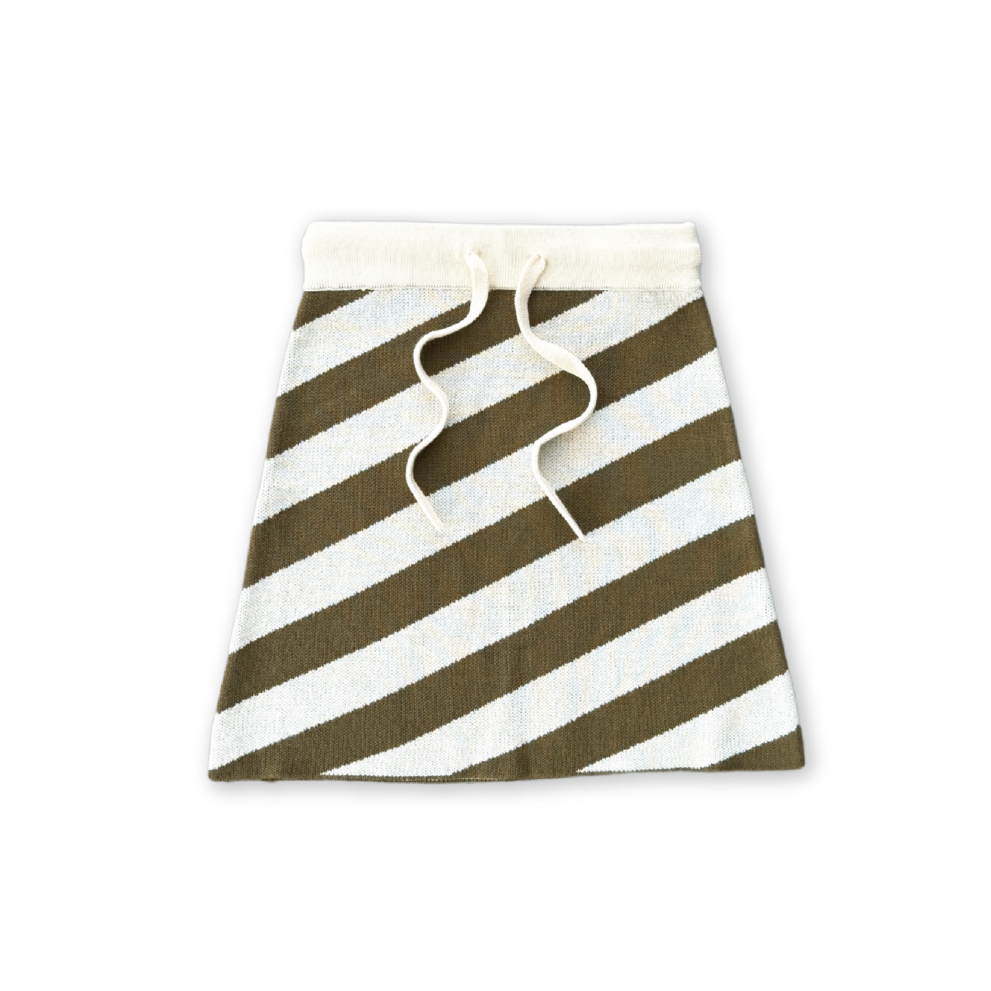 Diagonal Stripe Knit Skirt | Coffee