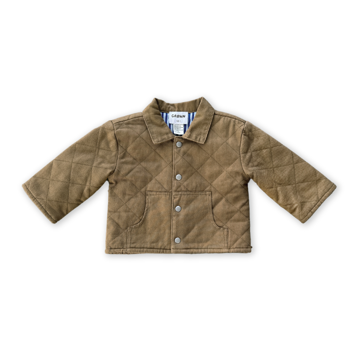 Organic Quilted Denim Jacket | Coffee